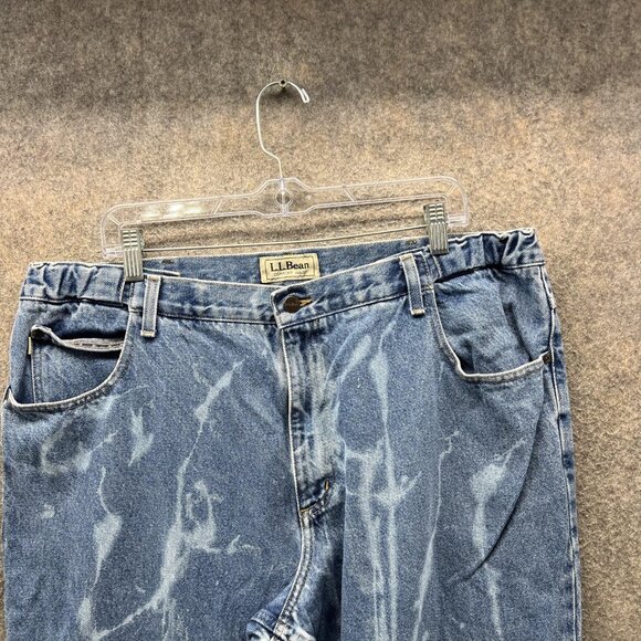 LL Bean Jeans Mens 40x30 Blue Comfort Waist Relaxed Baggy Paint Stain Workwear - Picture 5 of 10